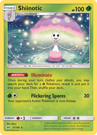 Shiinotic 17/149 Pokemon card