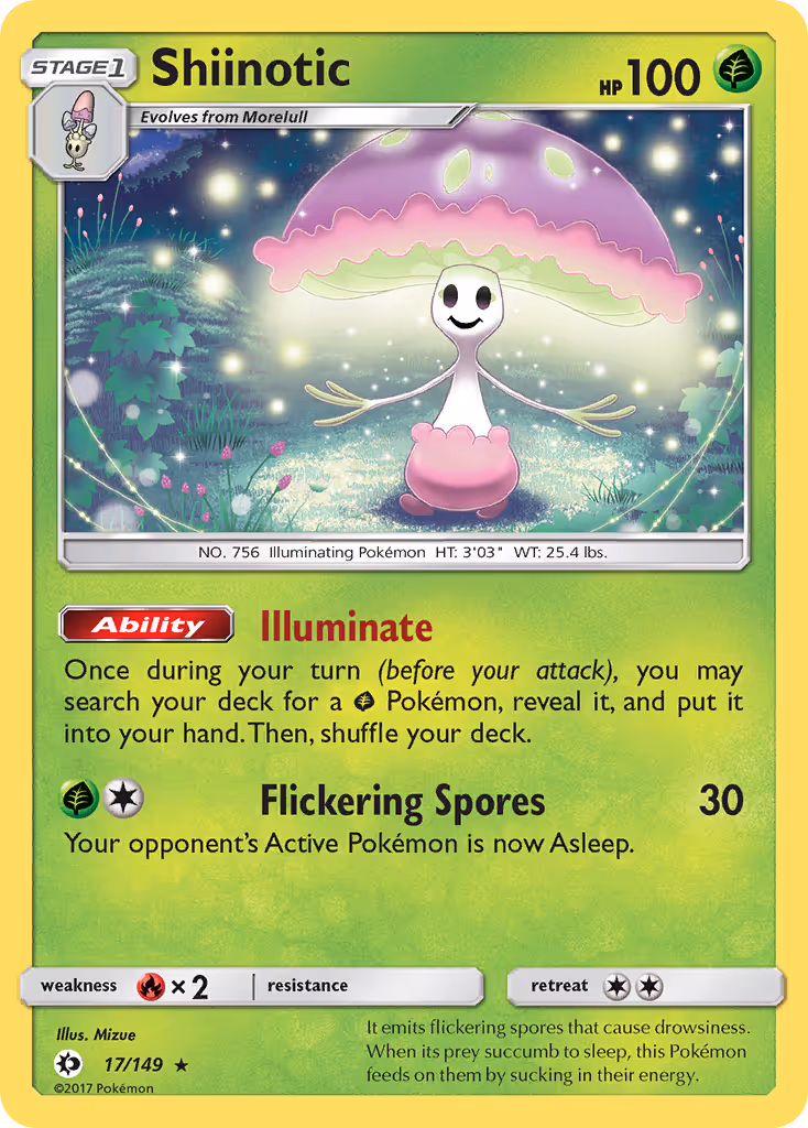 Shiinotic 17/149 Pokemon card