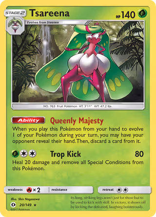 Tsareena 20/149 Pokemon card