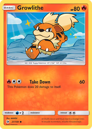 Growlithe 21/149 Pokemon card