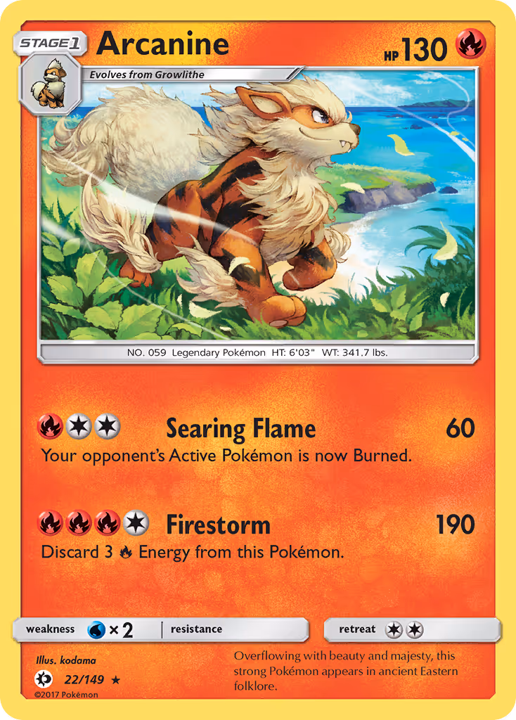 Arcanine 22/149 Pokemon card