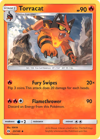 Torracat 25/149 Pokemon card
