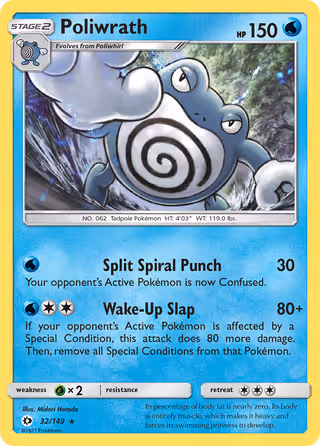 Poliwrath 32/149 Pokemon card