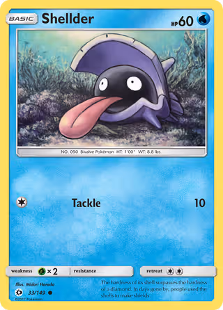 Shellder 33/149 Pokemon card