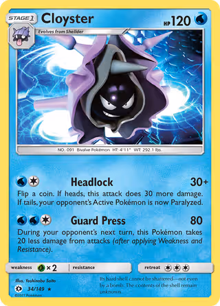 Cloyster 34/149 Pokemon card