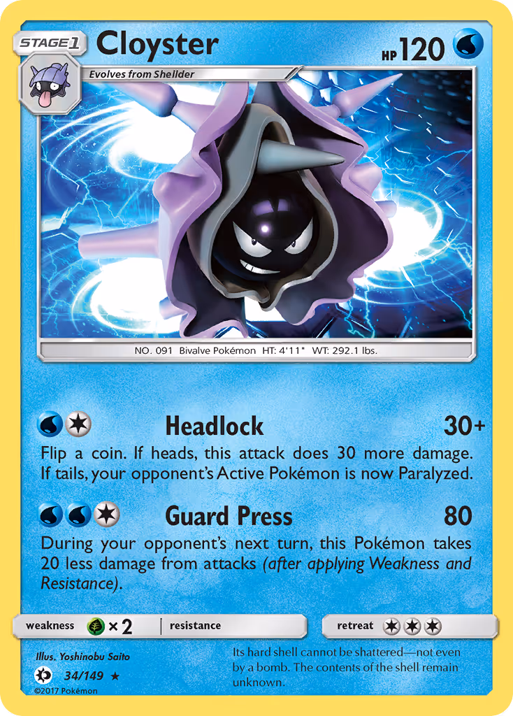 Cloyster 34/149 Pokemon card