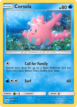 Corsola 36/149 Pokemon card