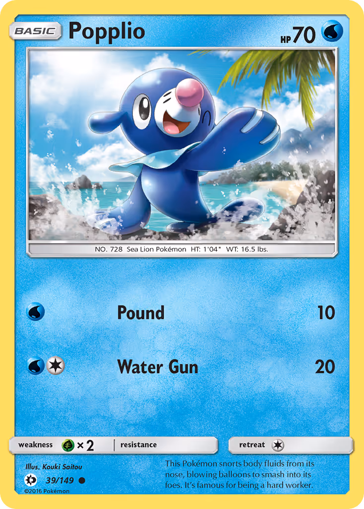 Popplio 39/149 Pokemon card