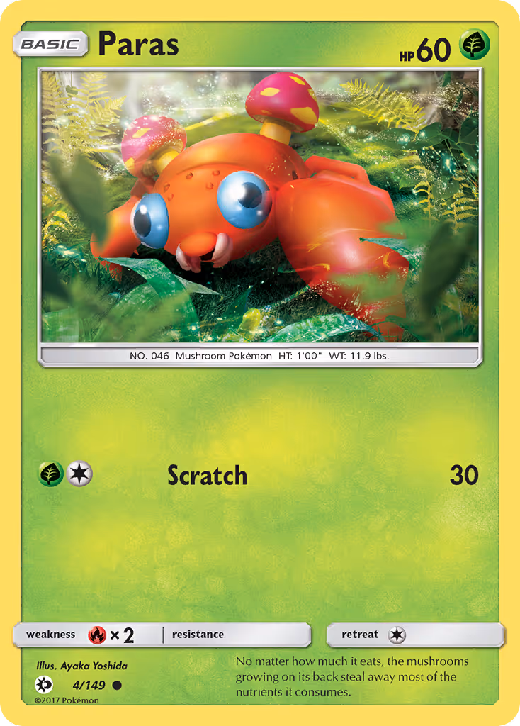 Paras 4/149 Pokemon card