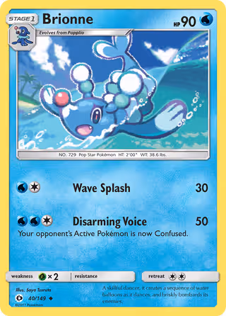 Brionne 40/149 Pokemon card