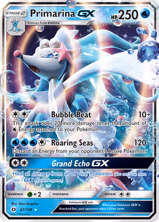 Primarina GX 42/149 Pokemon card