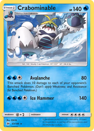 Crabominable 43/149 Pokemon card