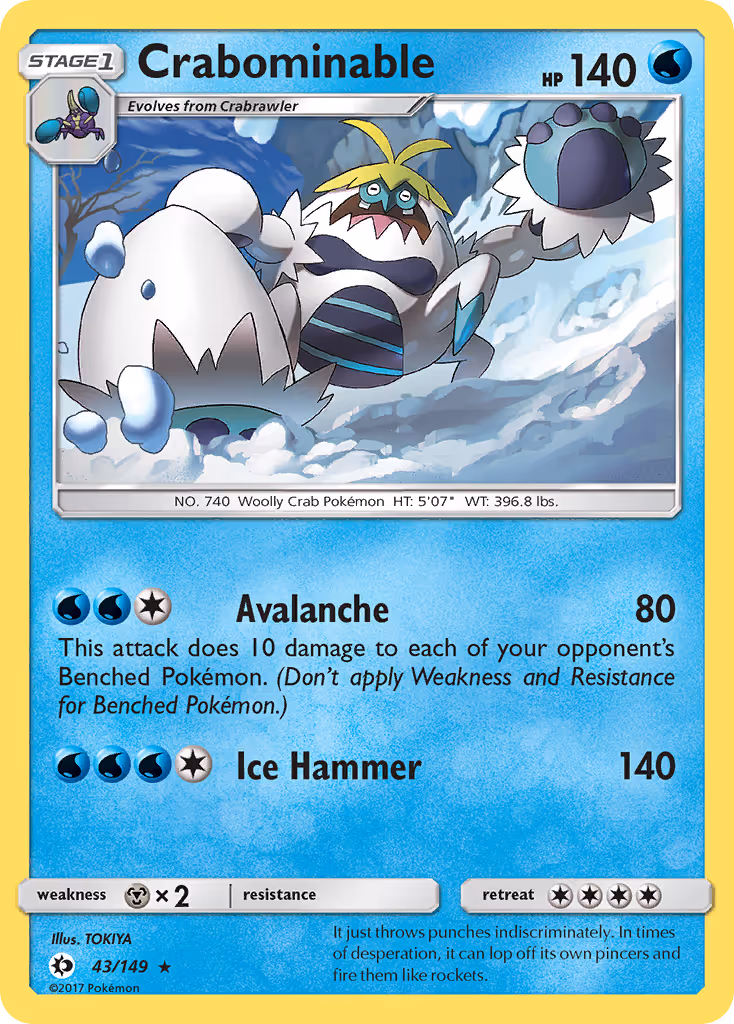 Crabominable 43/149 Pokemon card