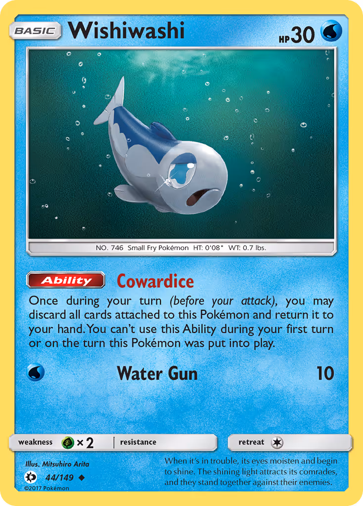 Wishiwashi 44/149 Pokemon card