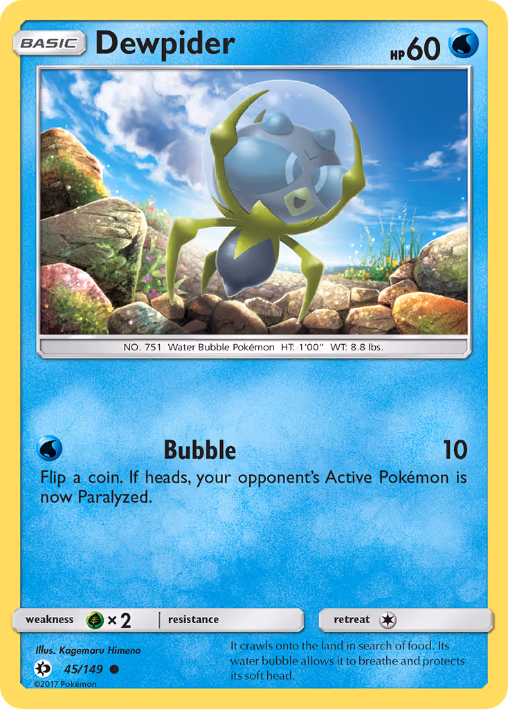 Dewpider 45/149 Pokemon card