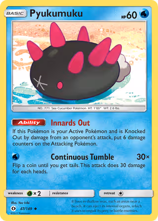 Pyukumuku 47/149 Pokemon card