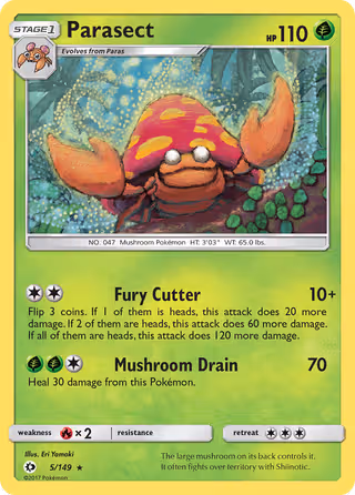 Parasect 5/149 Pokemon card