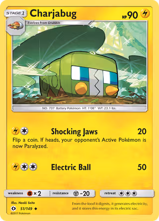 Charjabug 51/149 Pokemon card