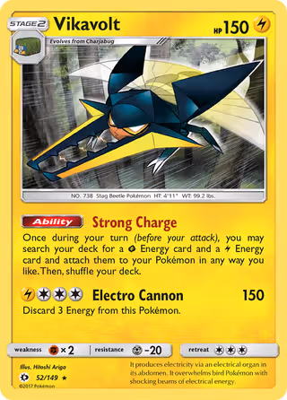 Vikavolt 52/149 Pokemon card