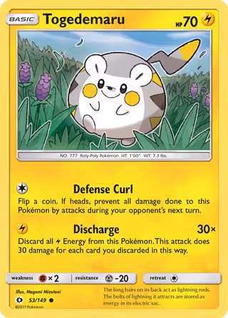 Togedemaru 53/149 Pokemon card