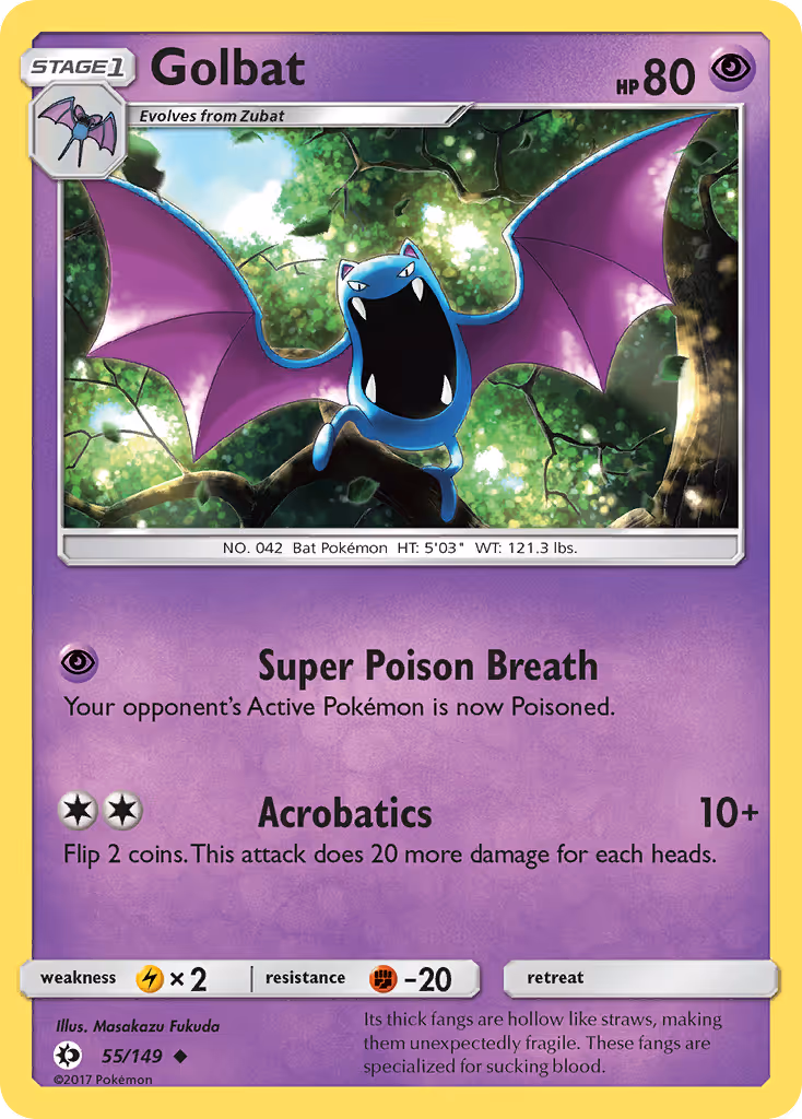 Golbat 55/149 Pokemon card