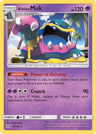 Alolan Muk 58/149 Pokemon card