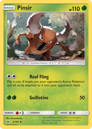 Pinsir 6/149 Pokemon card