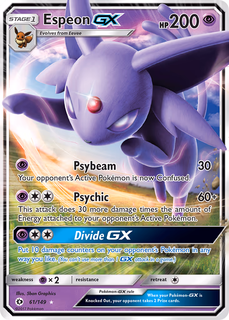Espeon GX 61/149 Pokemon card