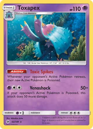 Toxapex 63/149 Pokemon card