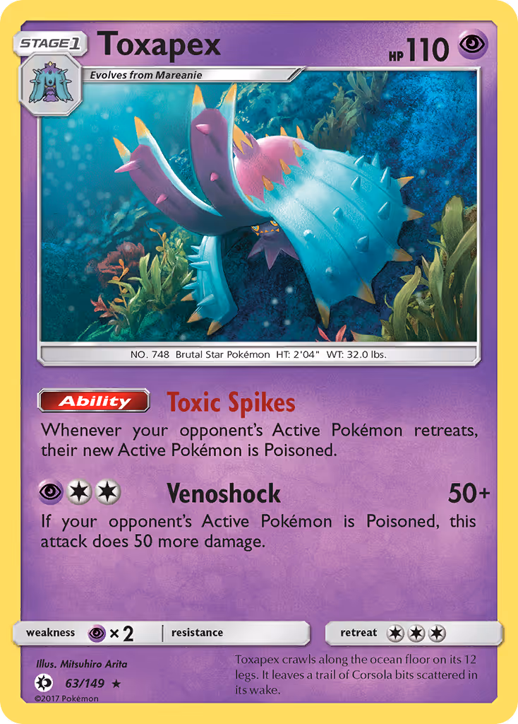 Toxapex 63/149 Pokemon card