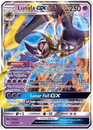 Lunala GX 66/149 Pokemon card
