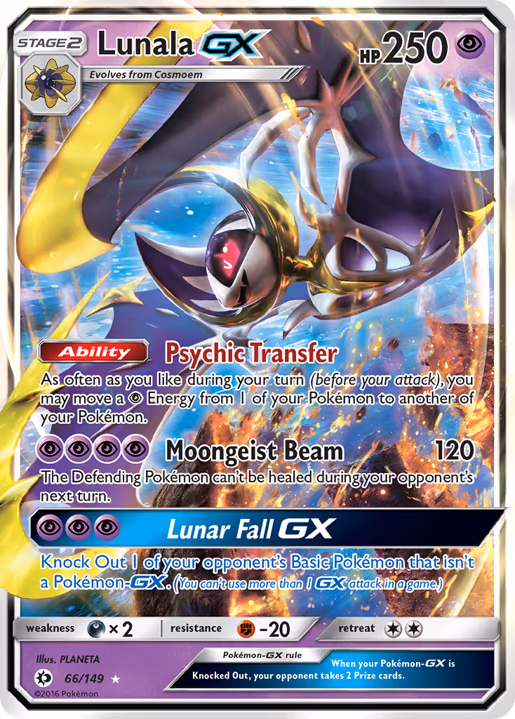 Lunala GX 66/149 Pokemon card