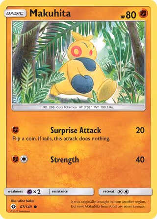 Makuhita 67/149 Pokemon card