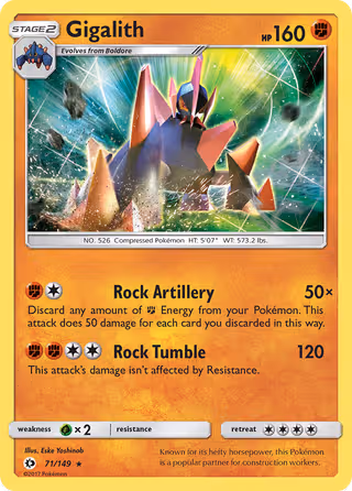 Gigalith 71/149 Pokemon card