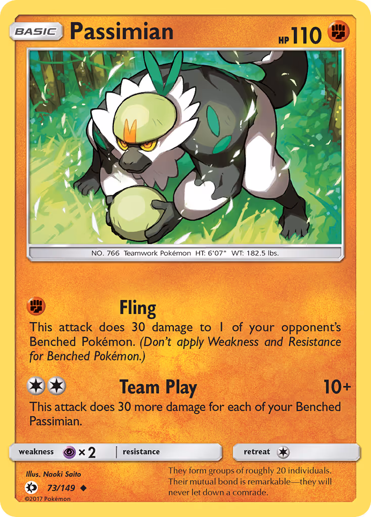 Passimian 73/149 Pokemon card