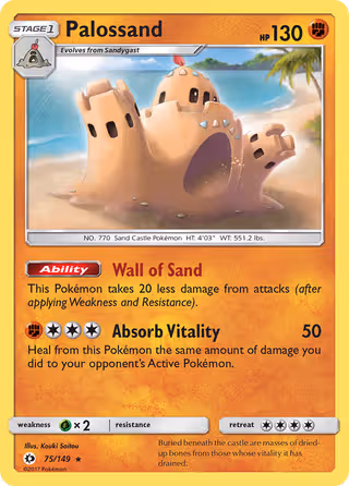 Palossand 75/149 Pokemon card