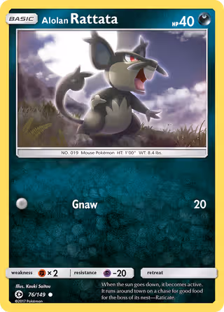 Alolan Rattata 76/149 Pokemon card