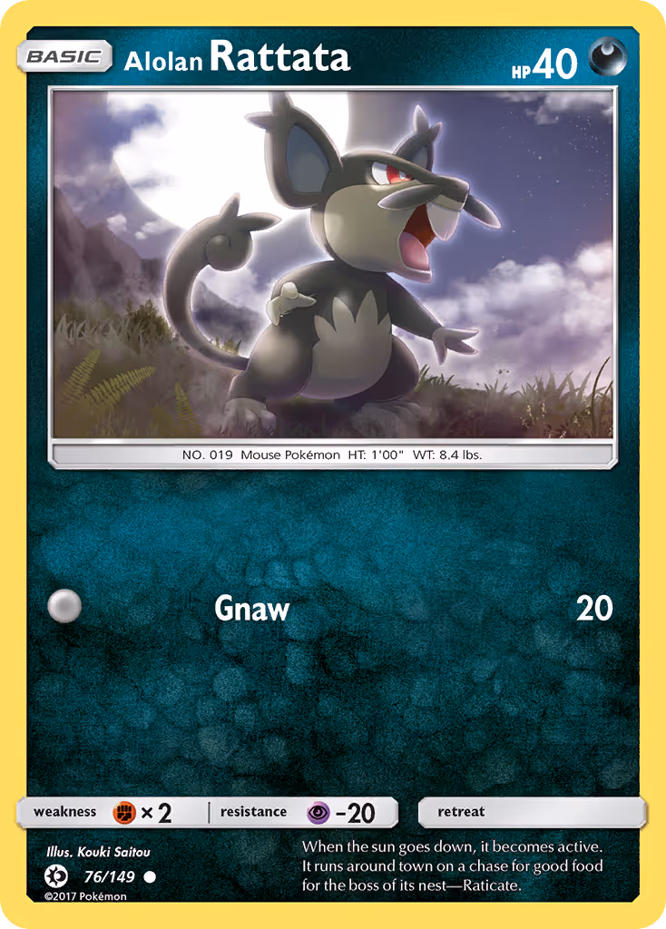 Alolan Rattata 76/149 Pokemon card
