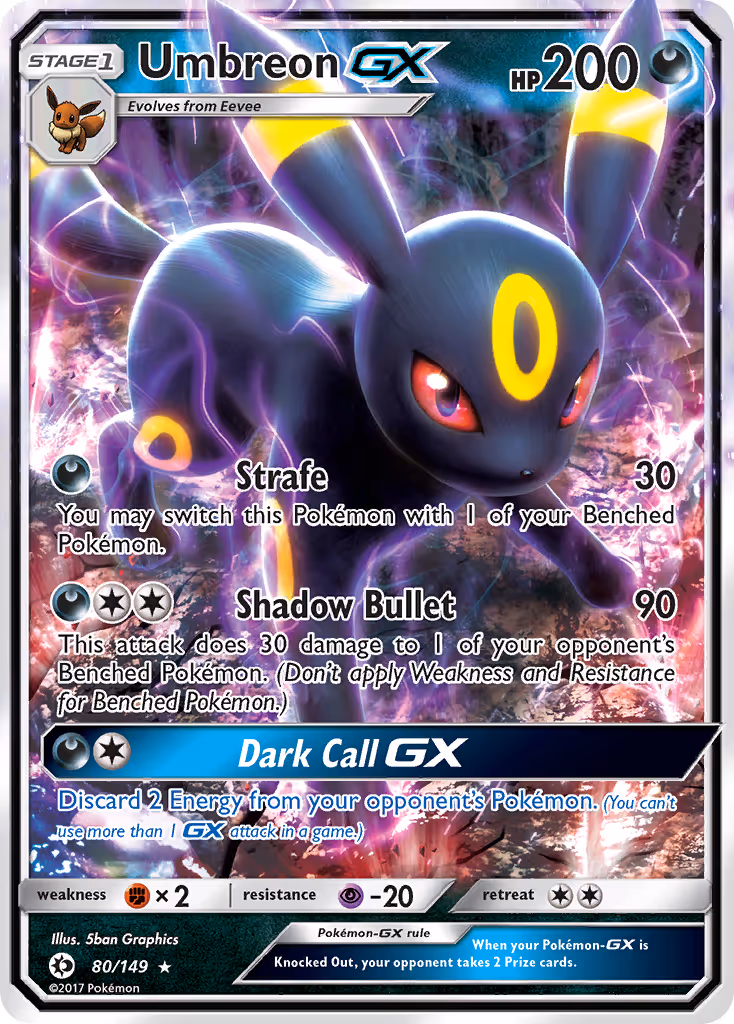 Umbreon GX 80/149 Pokemon card