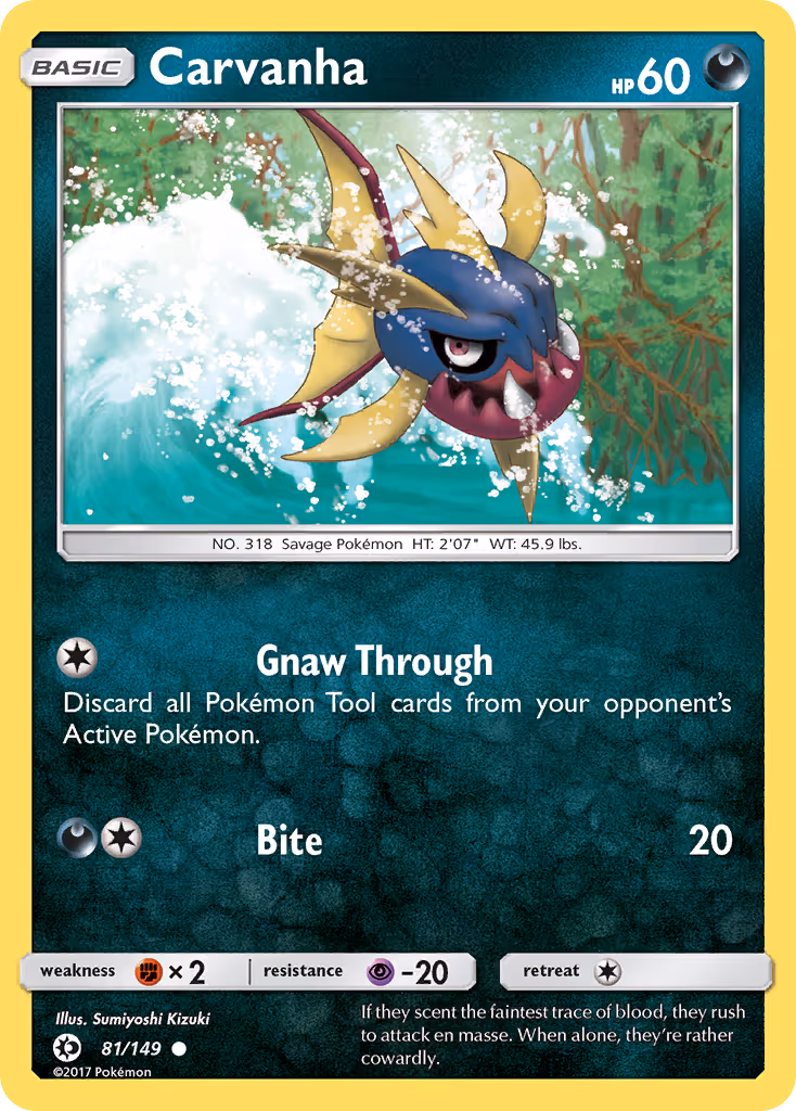 Carvanha 81/149 Pokemon card