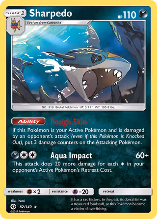 Sharpedo 82/149 Pokemon card