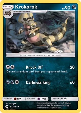 Krokorok 84/149 Pokemon card