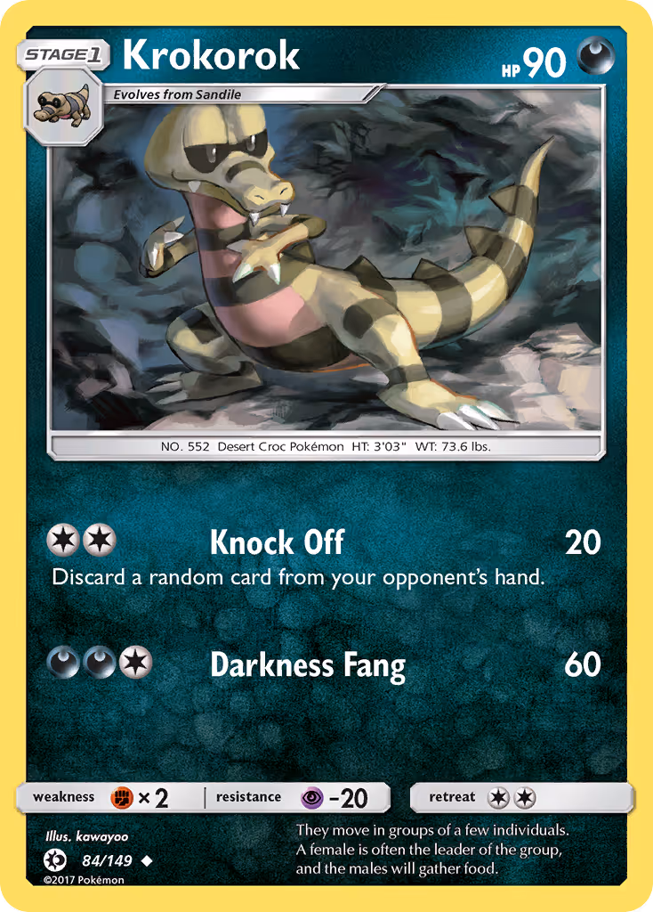 Krokorok 84/149 Pokemon card