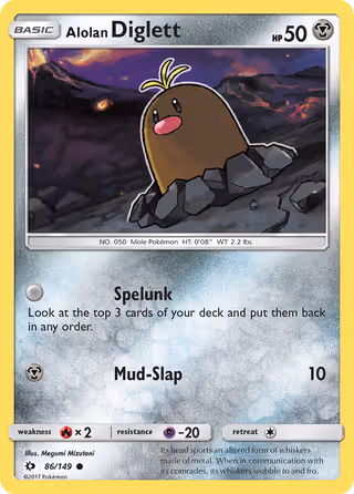 Alolan Diglett 86/149 Pokemon card