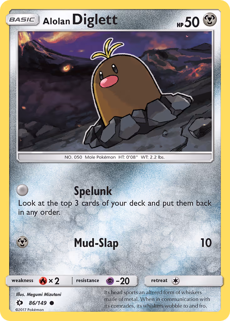 Alolan Diglett 86/149 Pokemon card