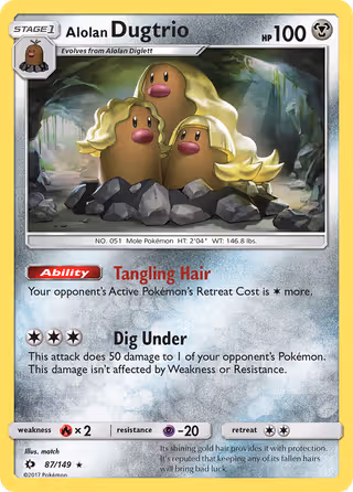 Alolan Dugtrio 87/149 Pokemon card