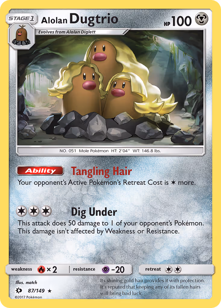 Alolan Dugtrio 87/149 Pokemon card