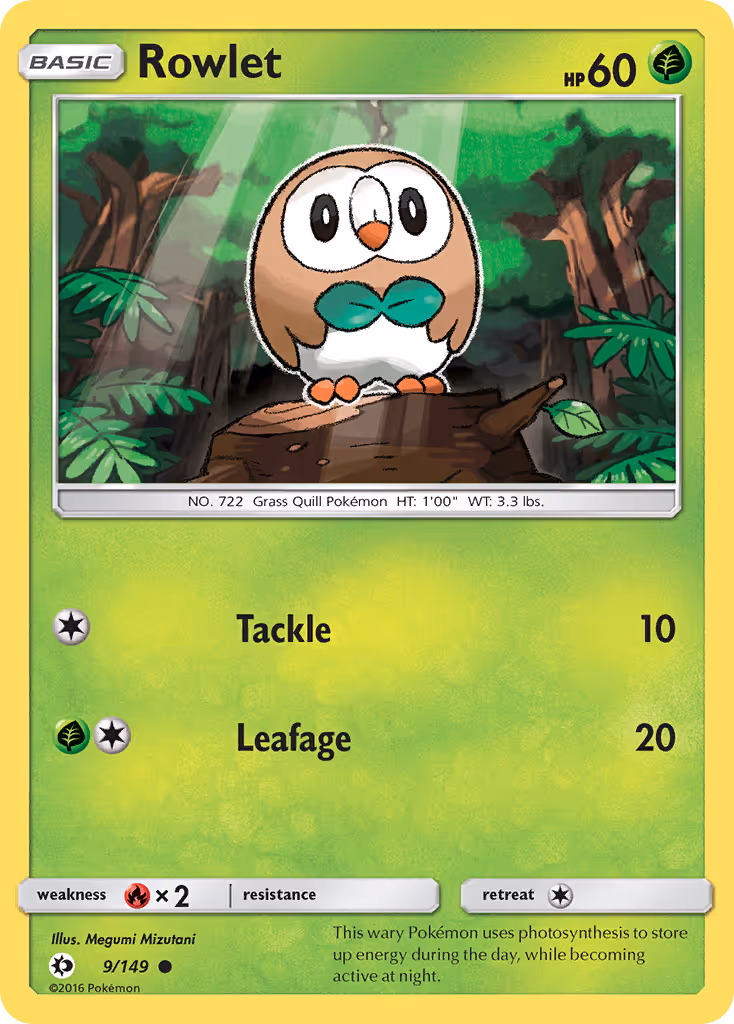 Rowlet 9/149 Pokemon card