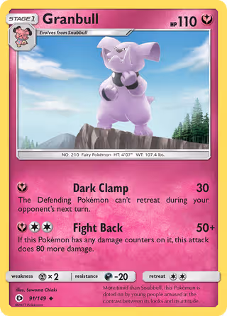 Granbull 91/149 Pokemon card