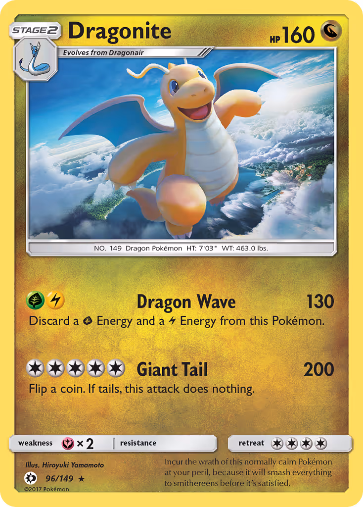 Dragonite 96/149 Pokemon card